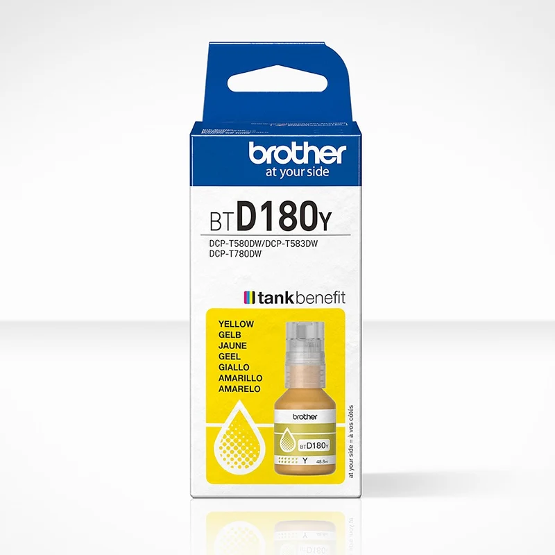 Cartouche d'encre BROTHER Bouteille d'Encre BTD180 Jaune (Yellow) - BTD180Y