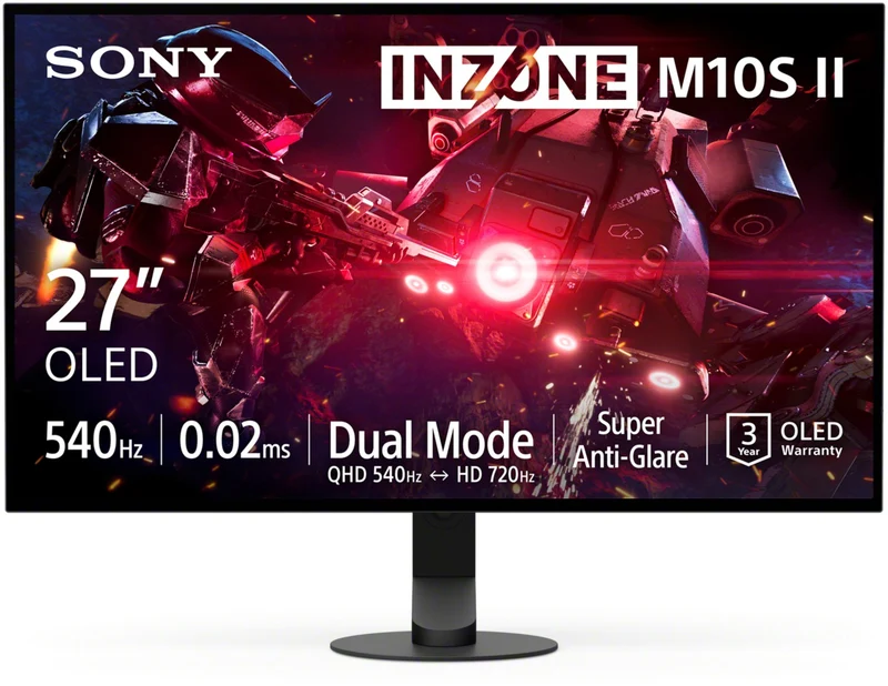 Ecran PC Gamer SONY INZONE M10S II 27" QHD Dual Mode 540Hz - 720Hz OLED HDMI 2.1 G-Sync