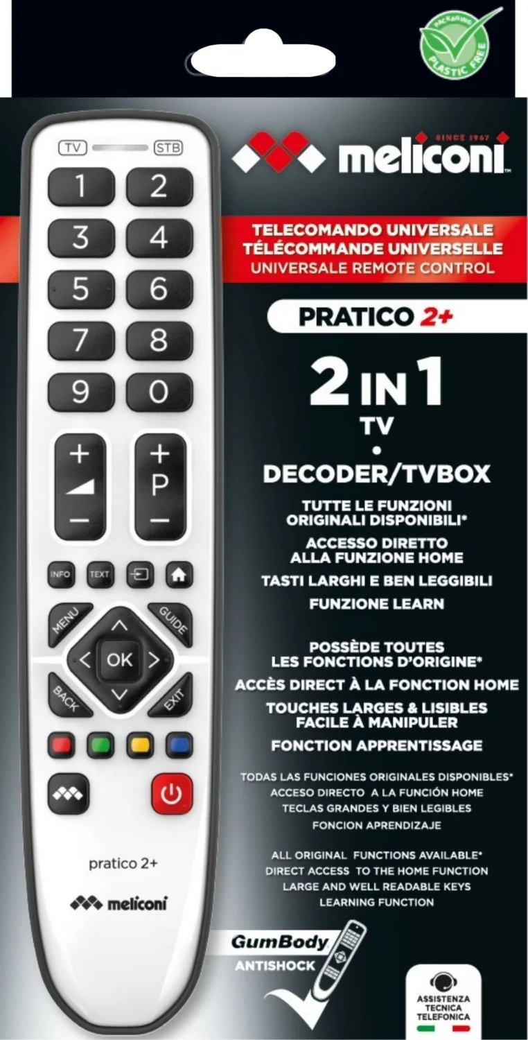 Télécommande universelle MELICONI Universelle 2 en 1 PRATICO 2+