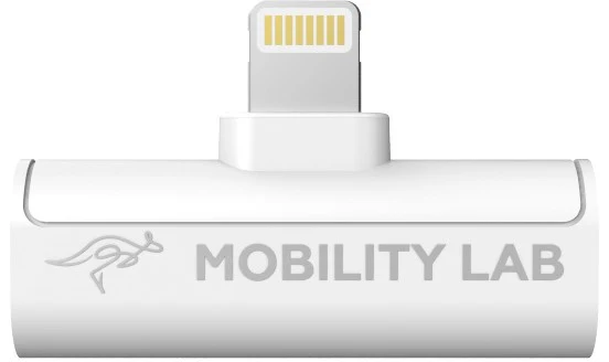 Adaptateur USB C MOBILITY LAB Lightning vers Jack audio blanc
