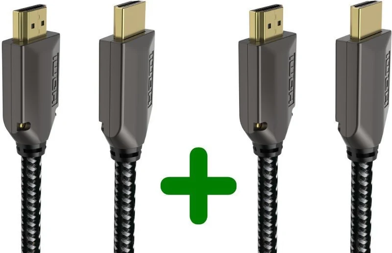 Câble HDMI ADEQWAT x2 HDMI 2.1 droit noir 1M5