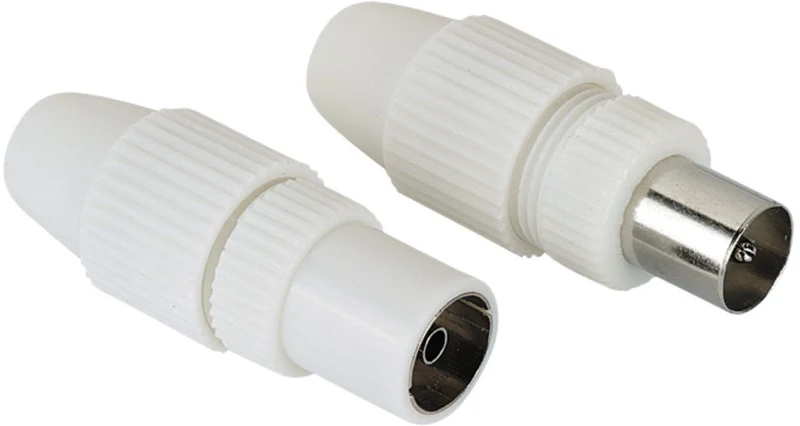 Fiche antenne TV HAMA coaxiales male et femelle avec pince
