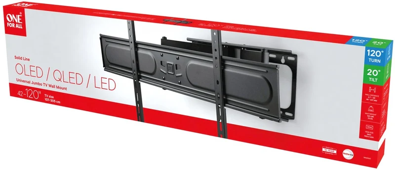 Support mural TV ONE FOR ALL TV Solid Jumbo - Orientable 42 120 pouce