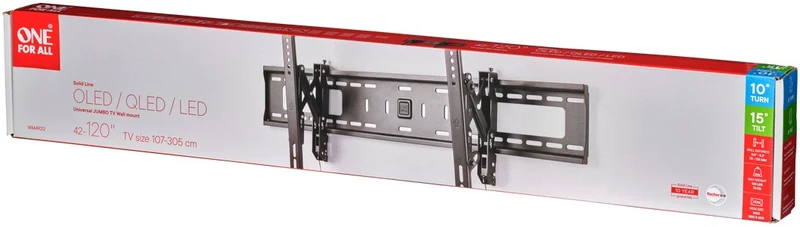 Support mural TV ONE FOR ALL TV Solid Jumbo - Inclinable 42-120 pouce