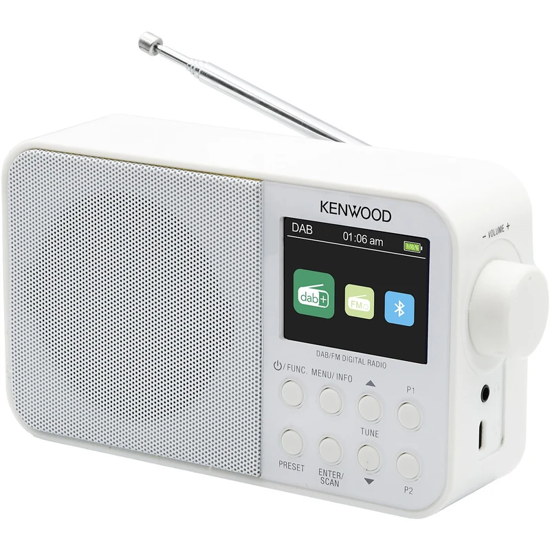 Radio DAB KENWOOD DAB BT CRM30DAB-W Blanc