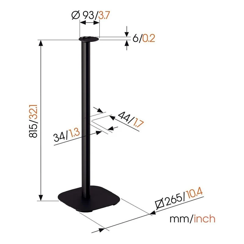 Support enceinte VOGEL'S pied de sol pour ERA 100 noir SFS4113