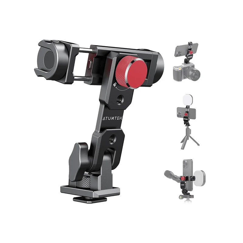Support de trépied métallique pour téléphone de 3 1/4 pouces, adaptateur universel pour smartphone