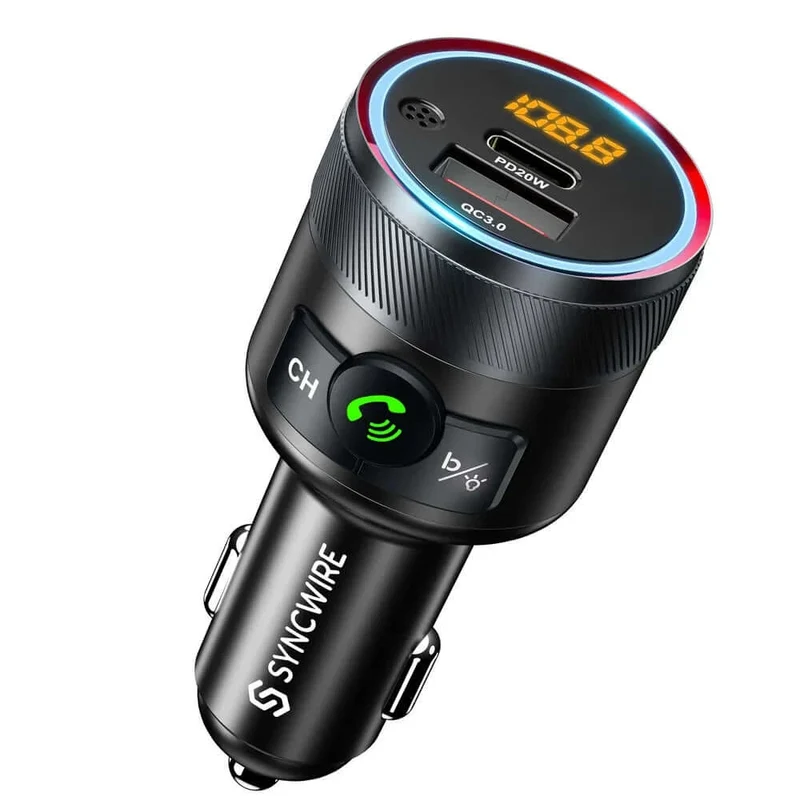 38 | 48W Bluetooth 5.1 | 5.3 Transmetteur FM pour voiture charge rapide