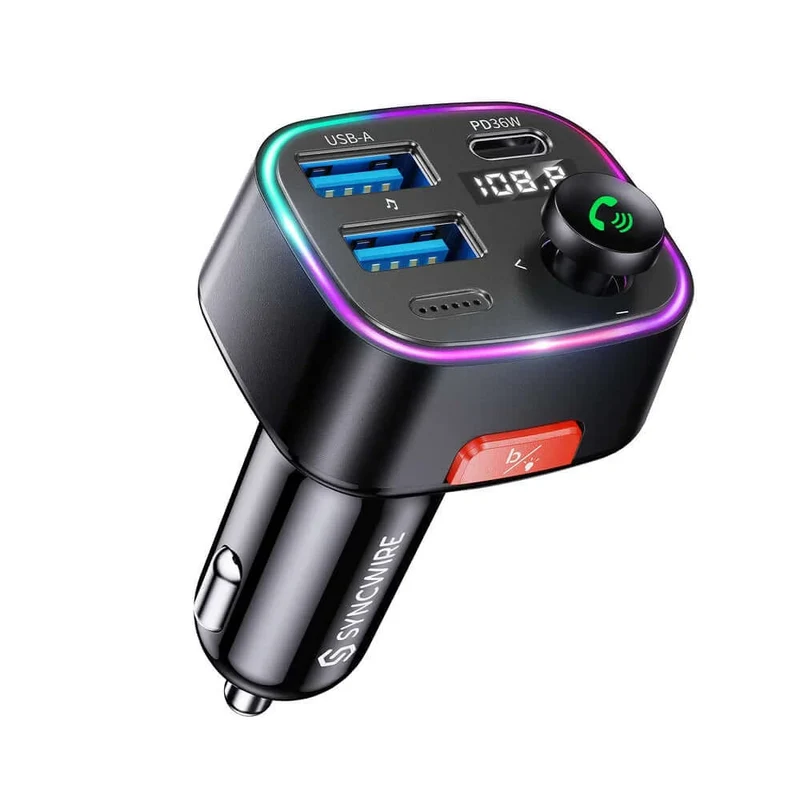 Transmetteur FM Bluetooth 5. 4 48 W avec adaptateur de charge pour voiture