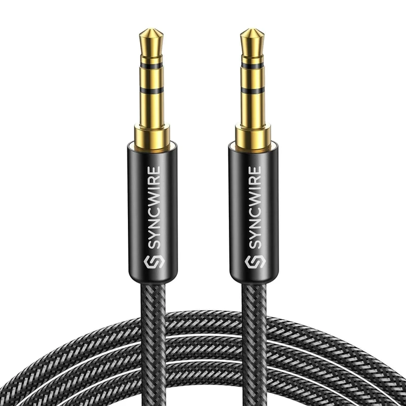 Câble tressé audio auxiliaire en nylon de 3,5 mm