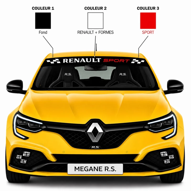 Bande Pare Soleil RENAULT SPORT damier