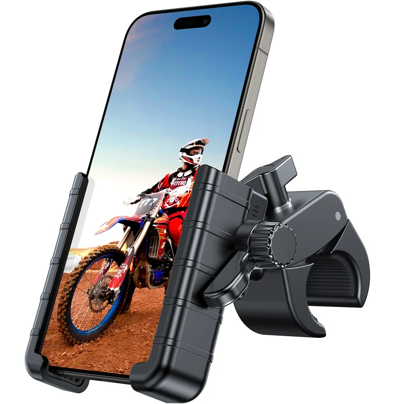 Miracase Bike Phone Holder, [Support Video Recording] Motorcycle Phone Mount, [Quick Lock] Bicycle Phone Mount Handlebar Cell Phone Clamp for Scooter, Friendly Compatible with iPhone Samsung Black