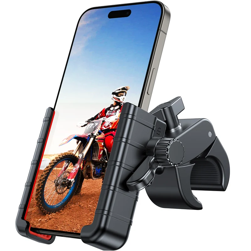 Miracase Bike Phone Holder, [Support Video Recording] Motorcycle Phone Mount, [Quick Lock] Bicycle Phone Mount Handlebar Cell Phone Clamp for Scooter, Friendly Compatible with iPhone Samsung Red