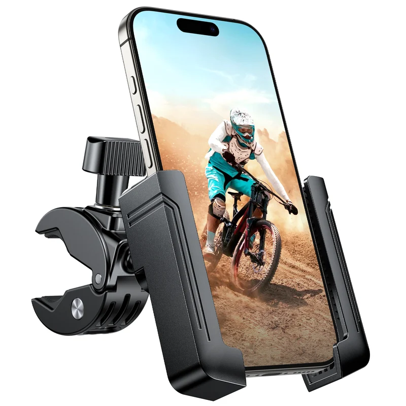 Miracase Bike Phone Holder, [Support Video Recording] Motorcycle Phone Mount, [Quick Lock] Bicycle Phone Mount Handlebar Cell Phone Clamp for Scooter, Friendly Compatible with iPhone Samsung