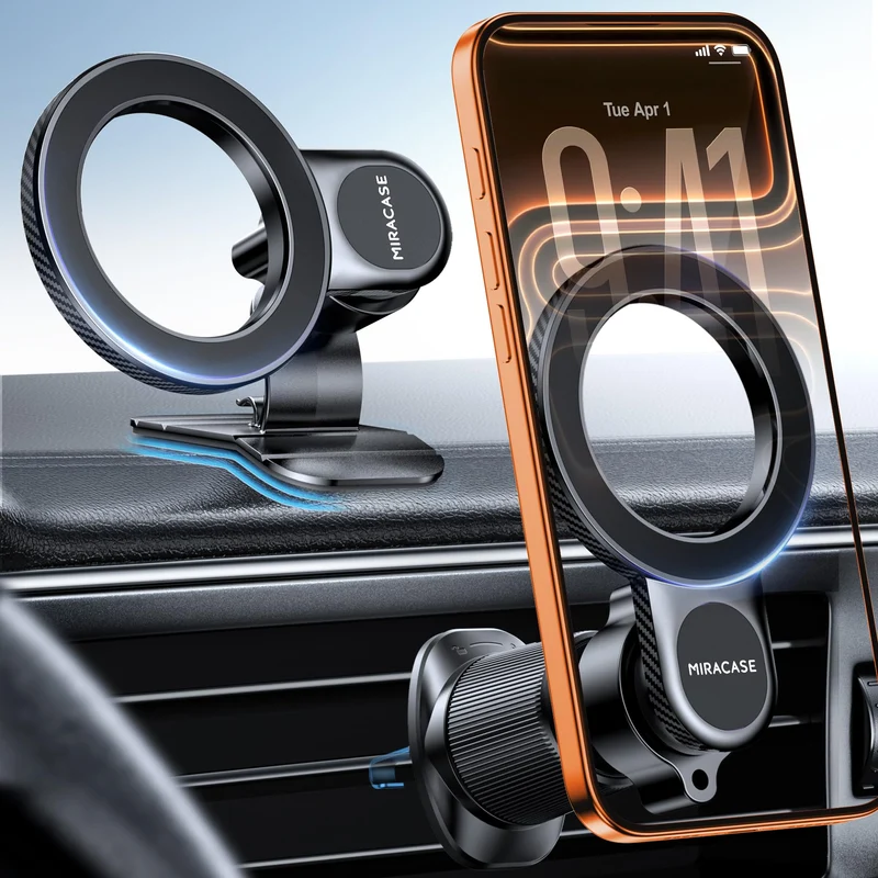 Miracase for MagSafe Car Mount【Won’t Block Vent &20 Strongest Magnets】 Magnetic Phone Holder for Car Phone Holder Mount Dash for Car Accessories for Women Men for iPhone 17 Pro Max Air 16 15 14 13 12