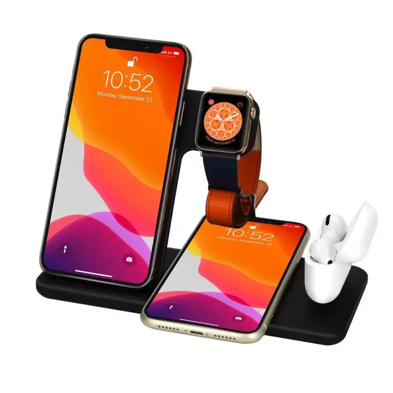 15W 3in1 Wireless Fast Charging Stand - Magnetic Power Delivery PD Phone Watch Charger