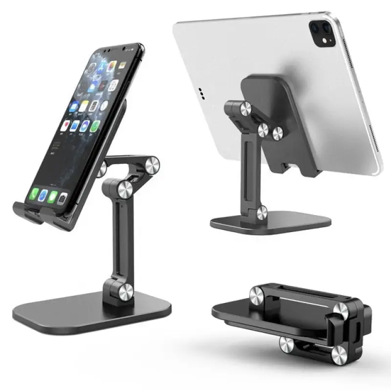Three Sections Foldable Desk Mobile Phone Holder For iPhone iPad Tablet Flexible Table Desktop