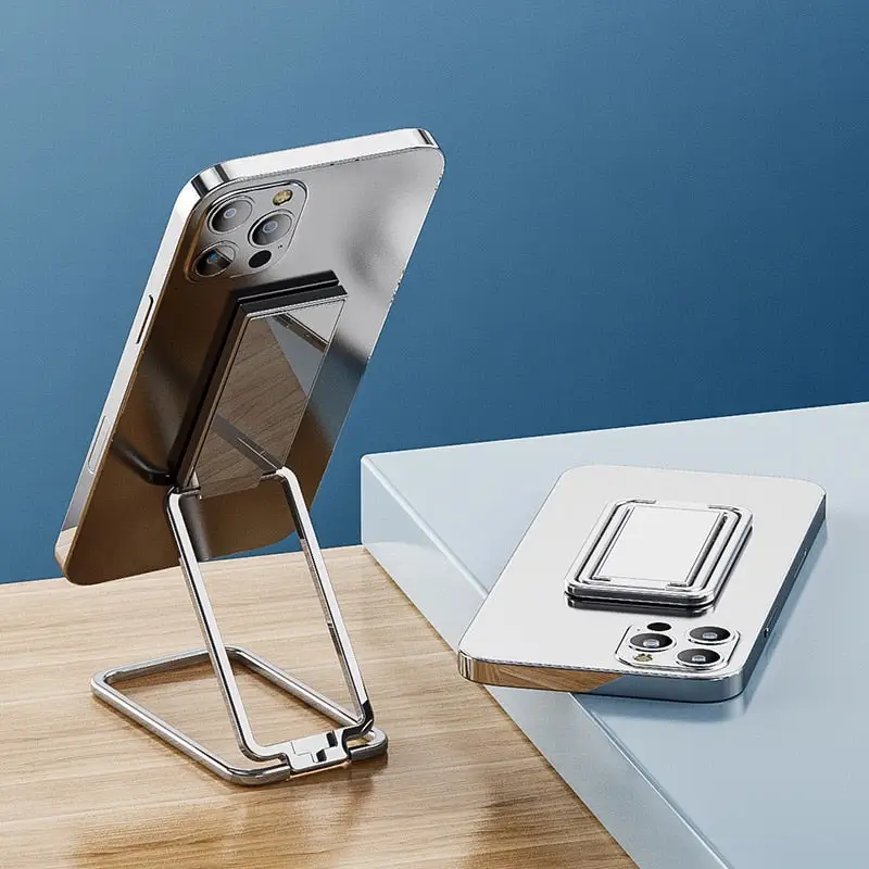 Phone Ring Holder Metal Finger Kickstand Rotation Magnetic Car Mount Grip Foldable Desktop Stand
