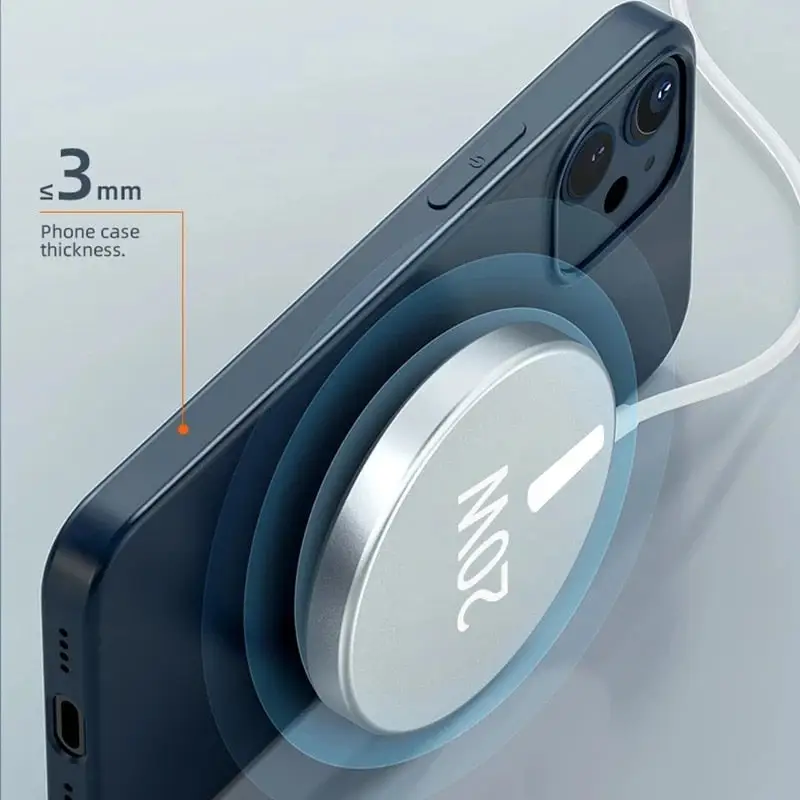 20W MagSafe Wireless Fast Charging Pad - Magnetic Power Delivery PD Phone Charger Stand