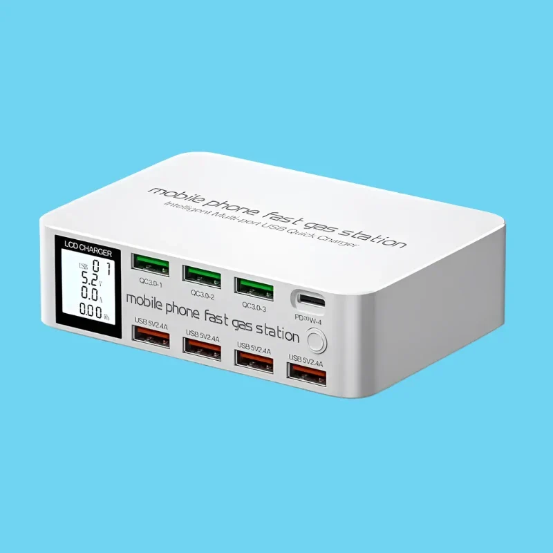 100W 8-Port Fast Charging Hub - USB A / Type-C Power Delivery PD Phone Charger Dock
