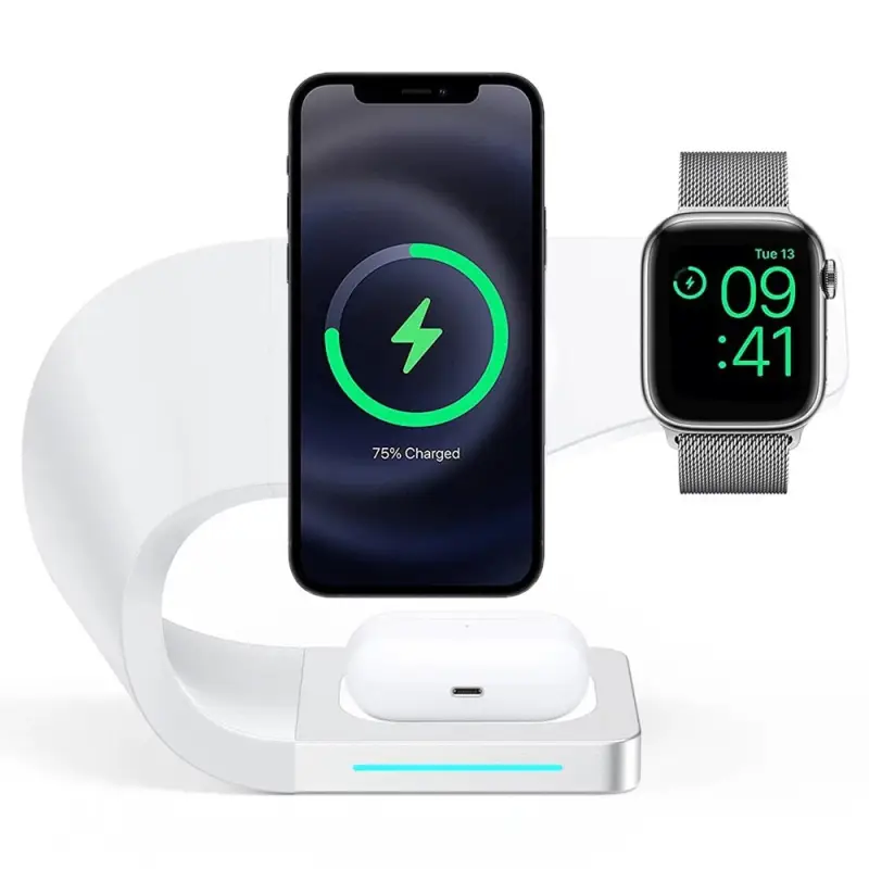 3in1 MagSafe Wireless Fast Charging Stand - Magnetic Power Delivery PD Phone Watch Charger Dock