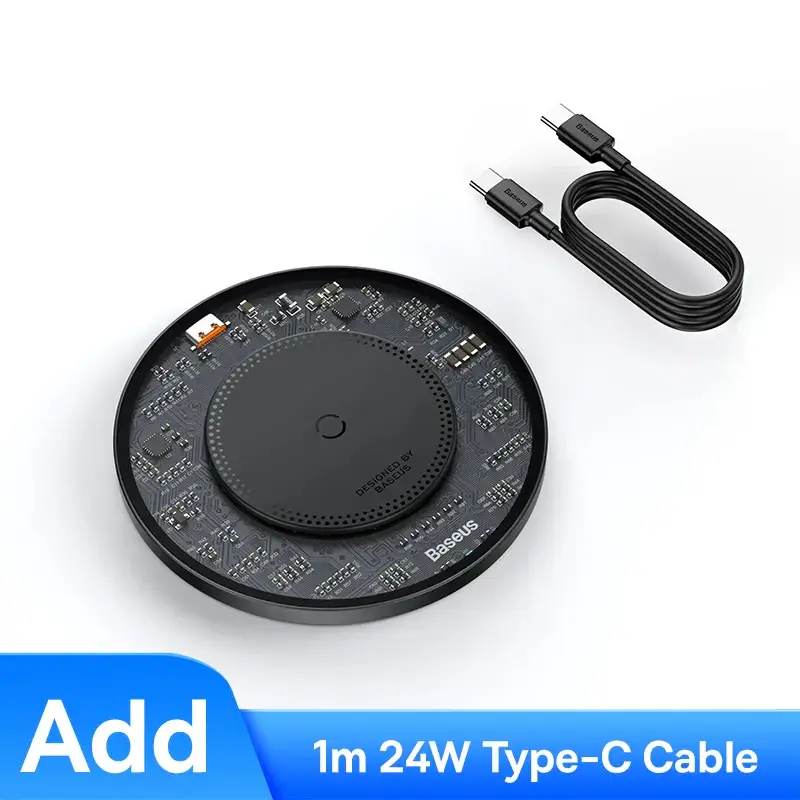 Baseus 15W Magnetic Wireless Fast Charging Pad - Power Delivery PD Phone Charger Dock