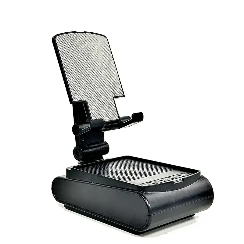 Foldable Phone Stand with Wireless Bluetooth Speaker - Adjustable Desktop Bracket
