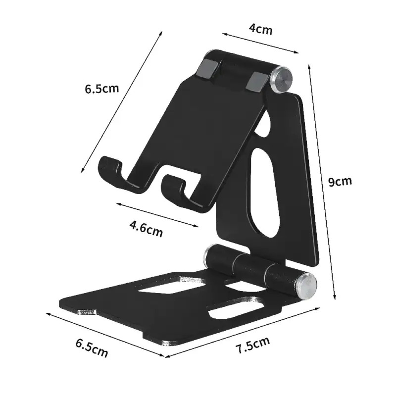 Metal Alloy Mobile Phone Desktop Stands - Compact Portable & Adjustable for Home or Travel