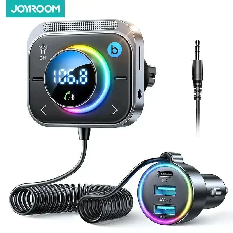 USB Fast Charging FM Transmitter Socket - Power Delivery PD Phone Charger Plug