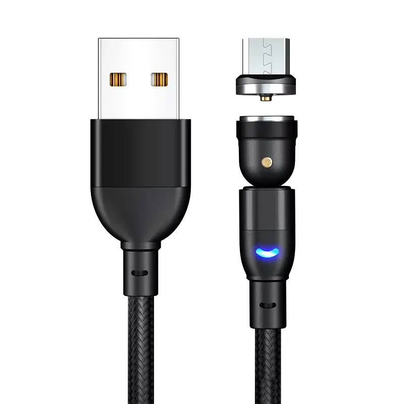 USB A To Type C / Micro USB / Lightning | 540 Degree Rotating Magnetic Connect Fast Charge Cable