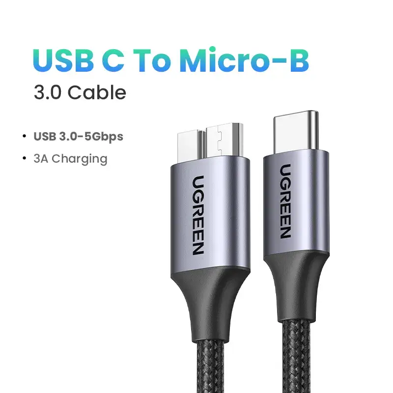 Ugreen 3A USB C to Micro-B Connector Cable - 5Gbps Data Sync Fast Transfer Cord