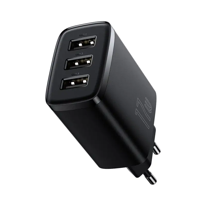 Baseus 5V 3.4A 3-Port Fast Charging Socket - USB A Power Delivery PD Phone Charger Plug