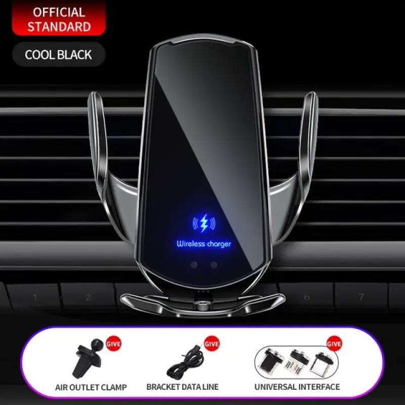 15W Magnetic Wireless Fast Charging Car Phone Cradle - Power Delivery PD Auto Phone Charger Stand