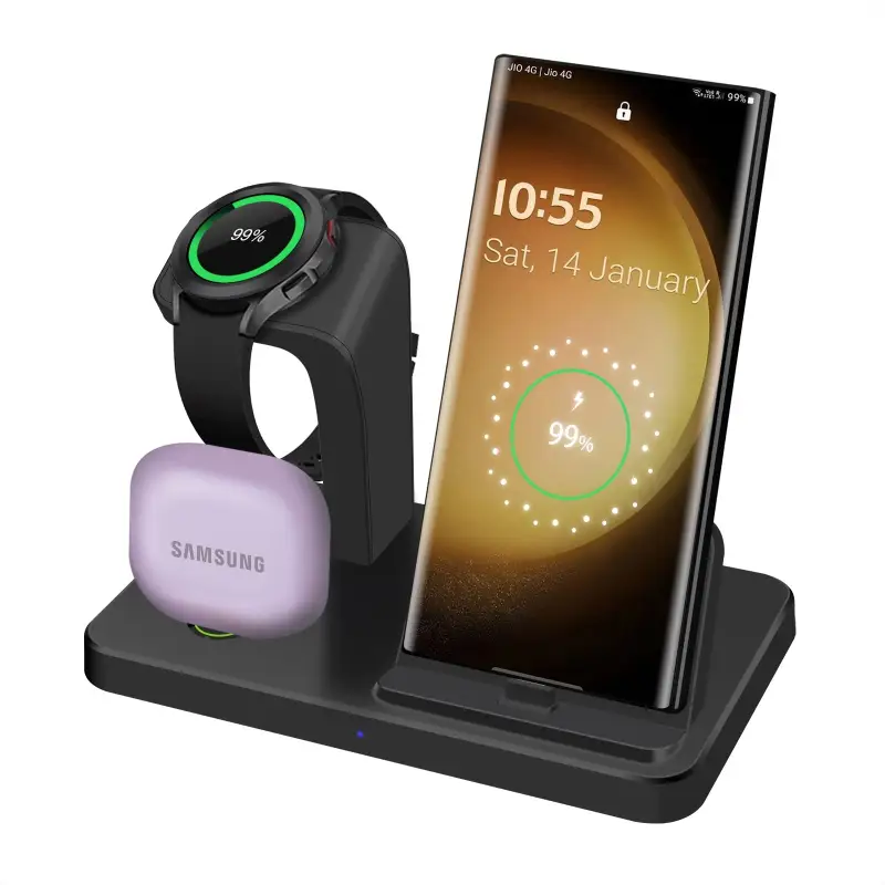 15W 3in1 MagSafe Wireless Fast Charging Stand - Power Delivery PD Phone Charger Dock