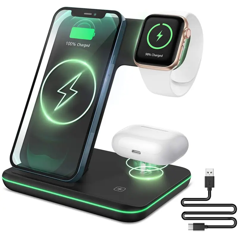 20W 3in1 MagSafe Wireless Charging Stand - Magnetic Qi Power Delivery PD Phone Watch Charger Dock