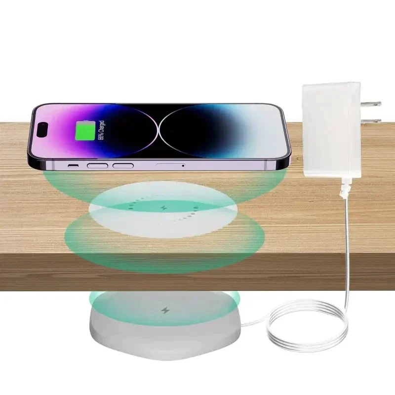 Under-Desk Magnetic Wireless Fast Charging Pad - Power Delivery PD Phone Charger Dock