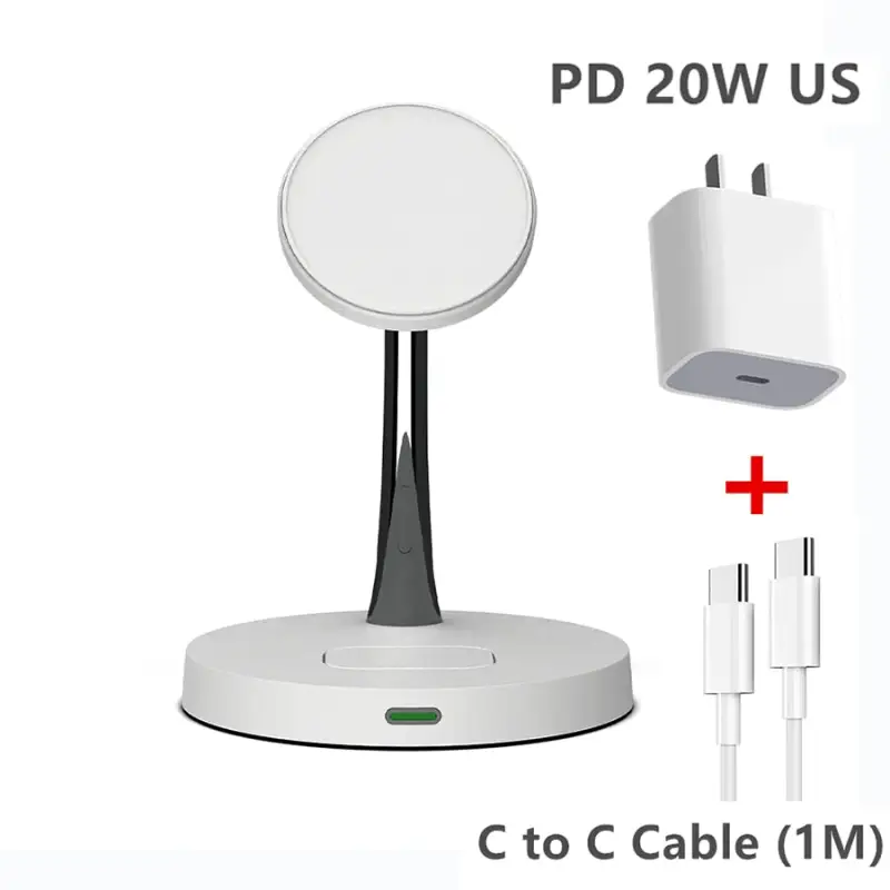 30W 2in1 MagSafe Wireless Fast Charging Stand - Magnetic Power Delivery PD Phone Earbuds Charger