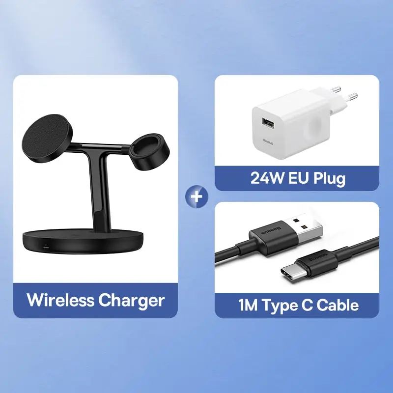 Baseus 20W 3in1 MagSafe Wireless Fast Charging Stand - Magnetic Power Delivery PD Phone Watch Charger Dock