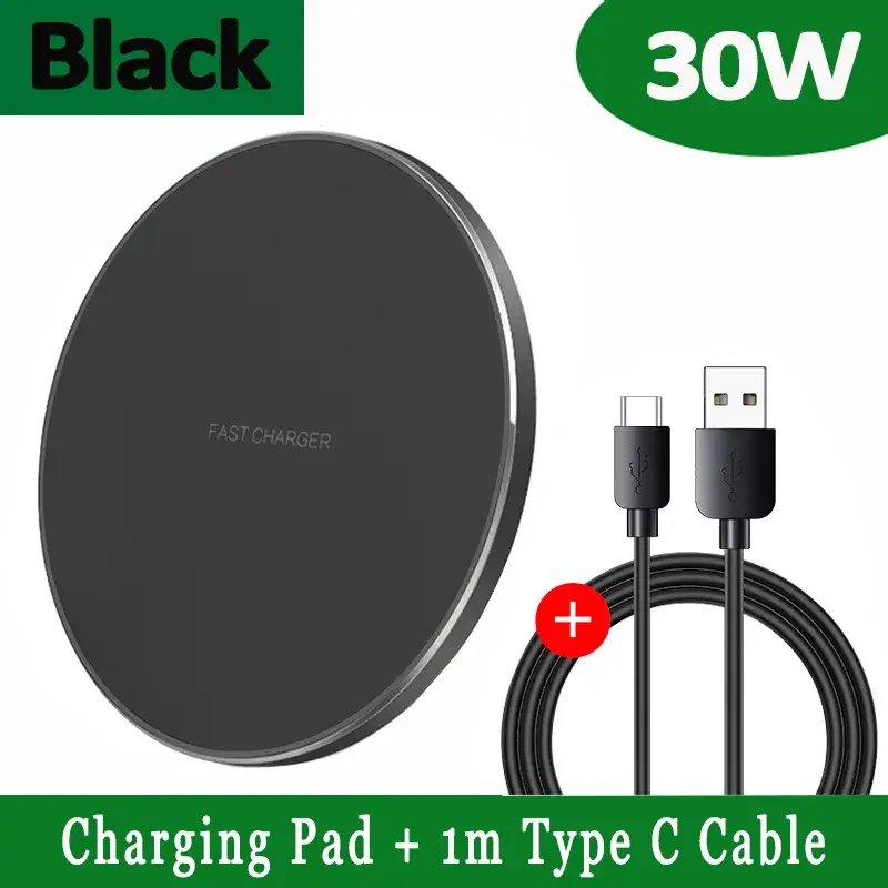 30W Magnetic Qi Wireless Fast Charging Pad - Power Delivery PD Phone Charger Stand