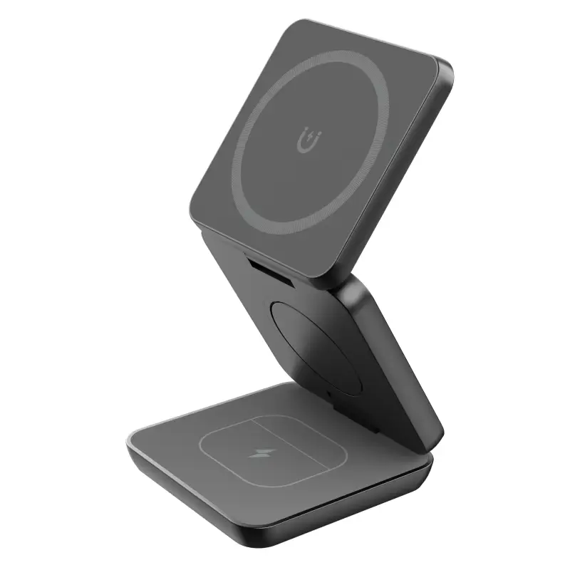 3in1 Foldable MagSafe Wireless Fast Charging Stand - Magnetic Power Delivery PD Phone Watch Charger