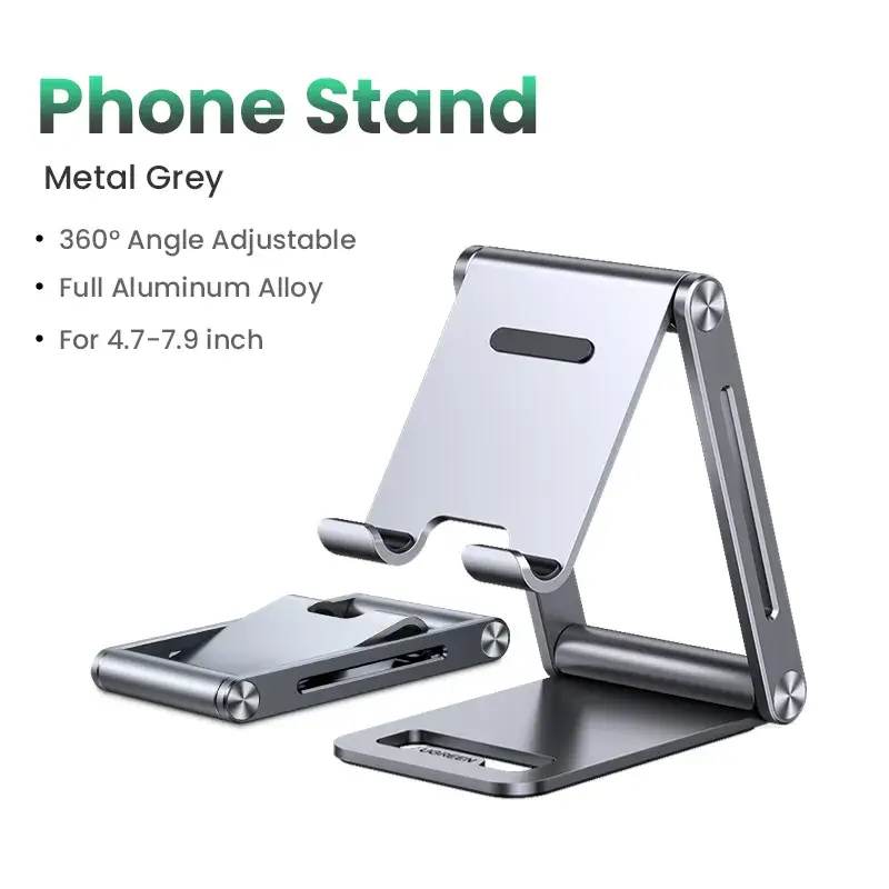 UGREEN Phone and Tablet Stand - Foldable Portable Adjustable Alloy Mobile Device Holder