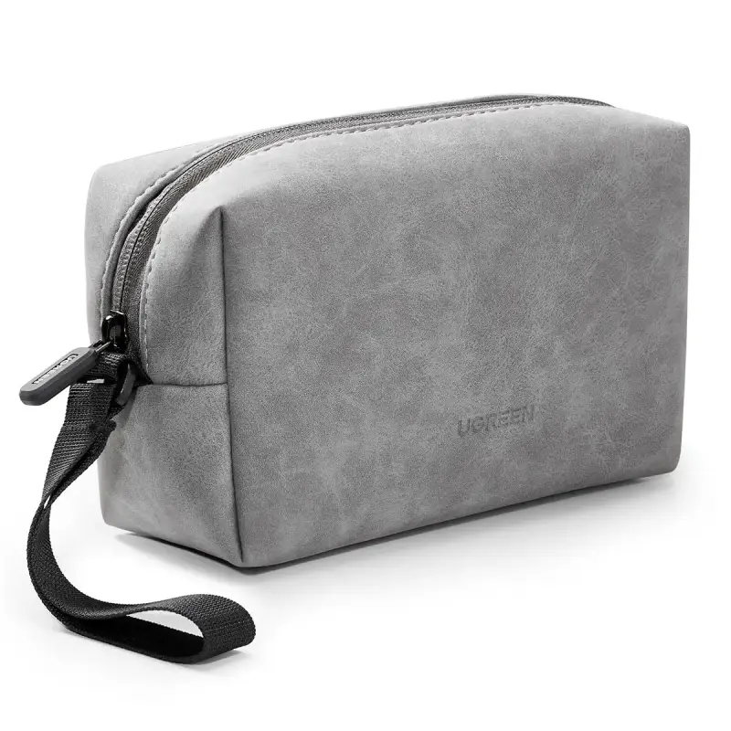 UGREEN Cable Organiser Bag - Leather Storage Case for Mobile Accessories