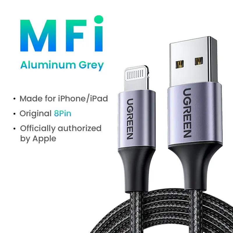 UGREEN 2.4A USB A To Lightning Fast Charge Cable - MFi Quick Charge Data Cord