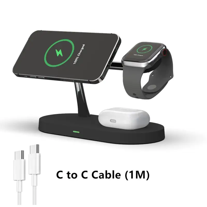 30W 3in1 Magnetic Wireless Fast Charging Stand - MagSafe Power Delivery PD Phone Watch Charger