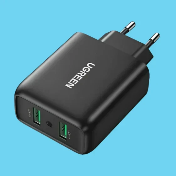 Ugreen 18W 2-Port Fast Charging Socket - USB A Power Delivery PD Phone Charger Plug
