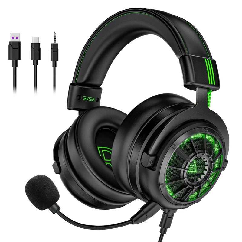 EKSA E5000 Pro Wired Gaming Headphones with Microphone - TWS Noise Cancelling HiFi Stereo Surround 7.1 Dynamic Headset