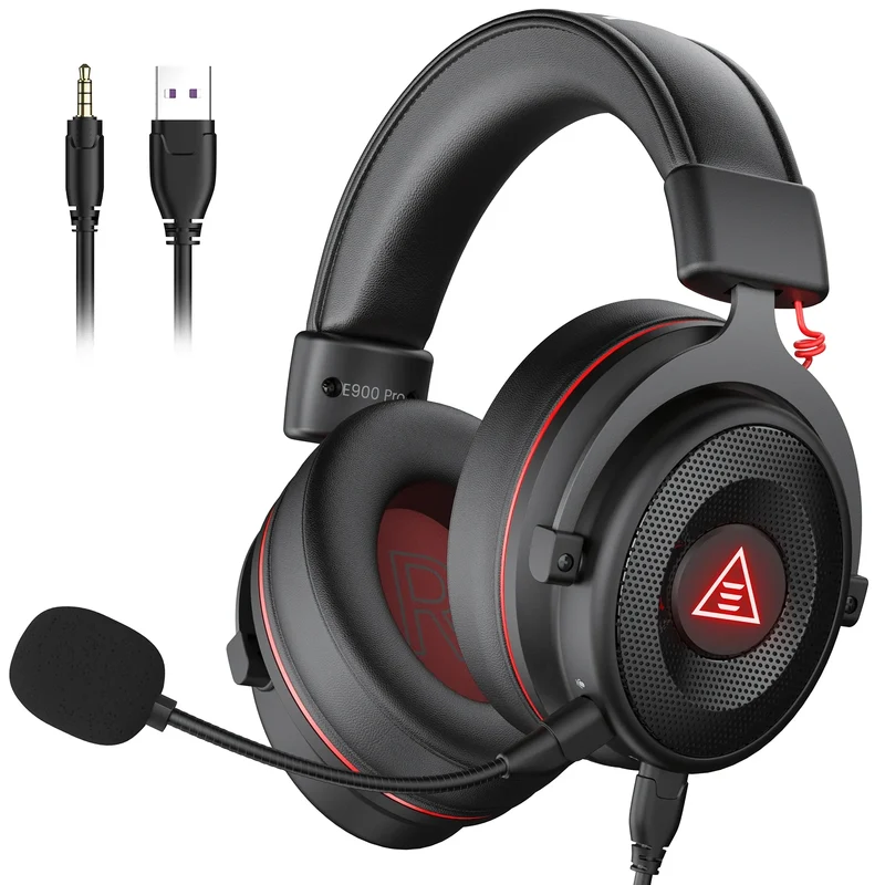 EKSA E900 Pro Wired Over Ear Gaming Headphones with Microphone - TWS Noise Cancelling HiFi Stereo Dynamic Headset