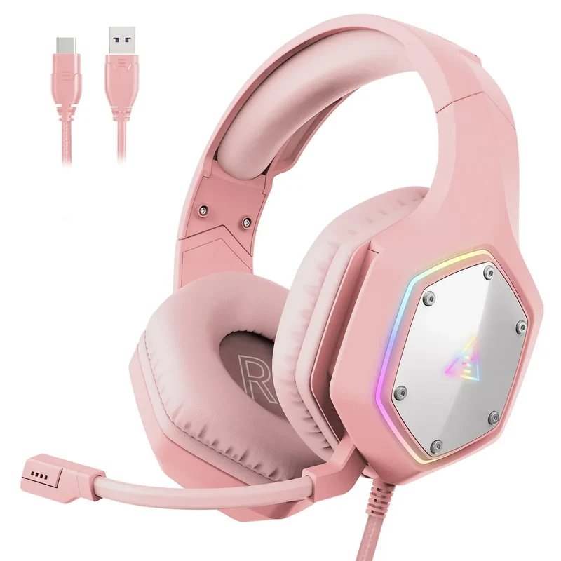 EKSA E1000 V2 RGB Wired Gaming Headphones - TWS Noise Cancelling HiFi Stereo Surround 7.1 Dynamic Headset
