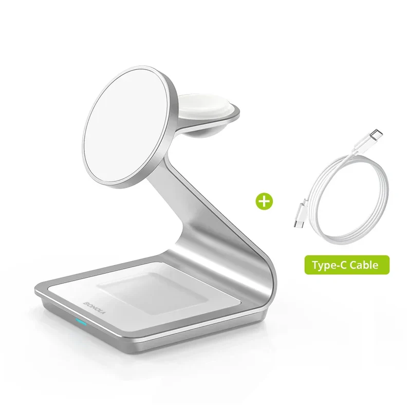 Bonola 30W 3in1 Qi Wireless Fast Charger for iPhone - Power Delivery PD Phone Watch Earpods Charger
