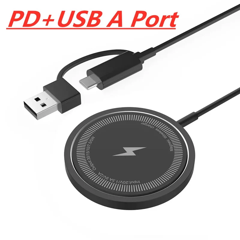 30W MagSafe Wireless Charging Pad for iPhone Airpods - Power Delivery PD Phone Charger Stand